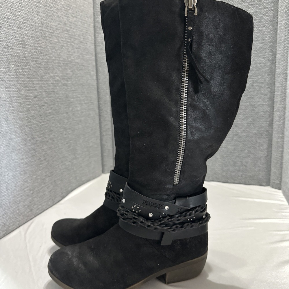 SO Swedish Knee High Boots Adjustable Fit Black Women's Size 7 - Picture 4 of 12